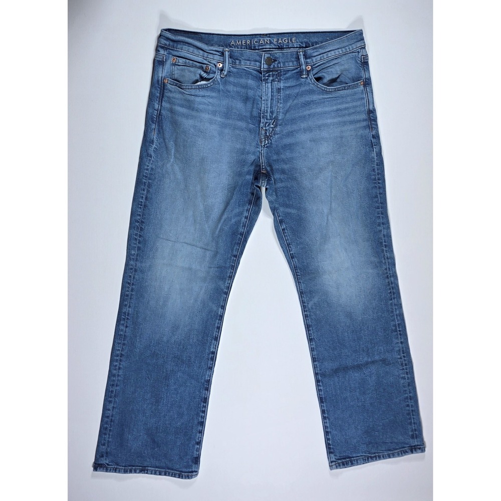 American Eagle Men's Original Straight Jeans 36x30 Medium Wash Blue Denim